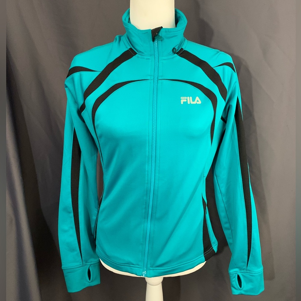 FILA Sport Teal and Black Track Jacket Size M